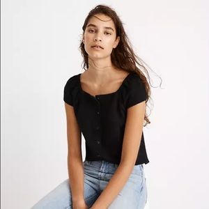 Madewell Texture & Thread Button-Front Top
